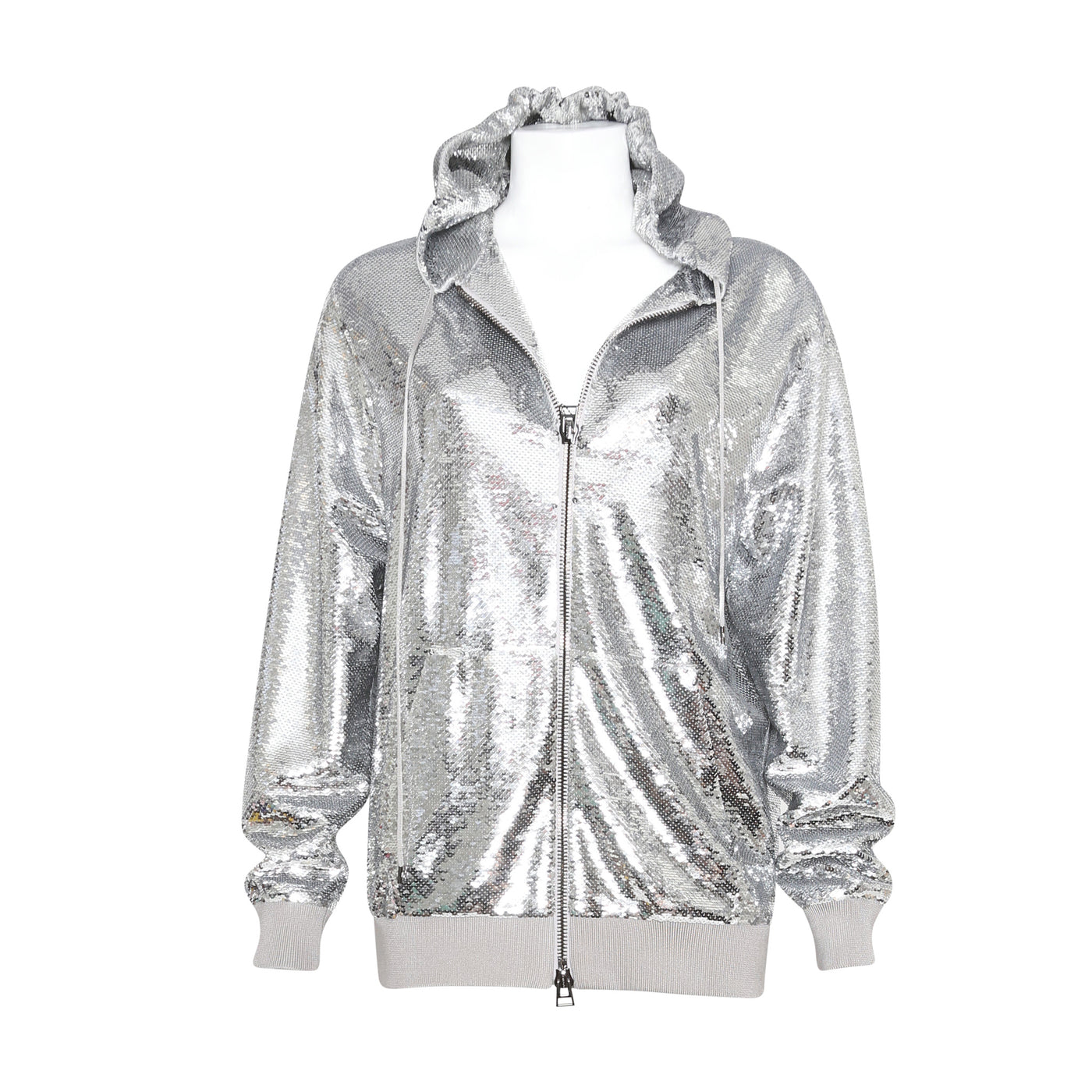 Tom Ford Silver Liquid Sequin Hoodie