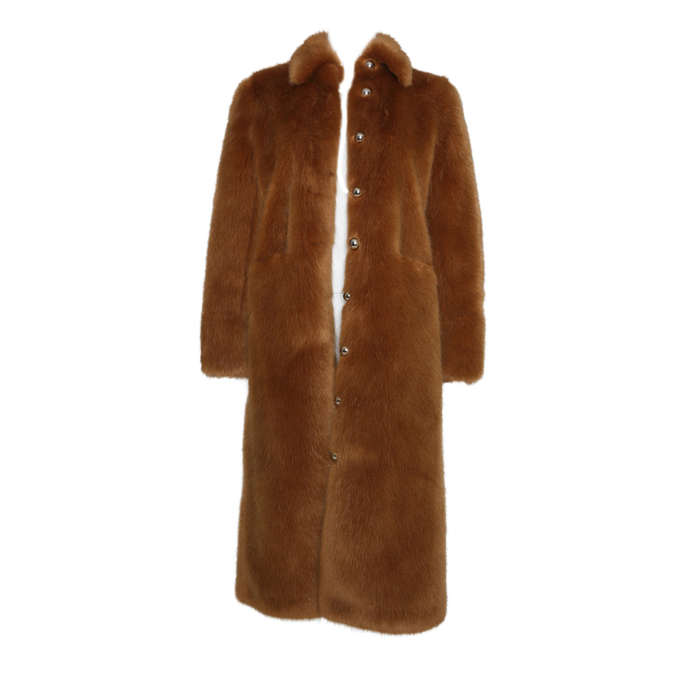 Frilly Light Brown Faux Fur Coat