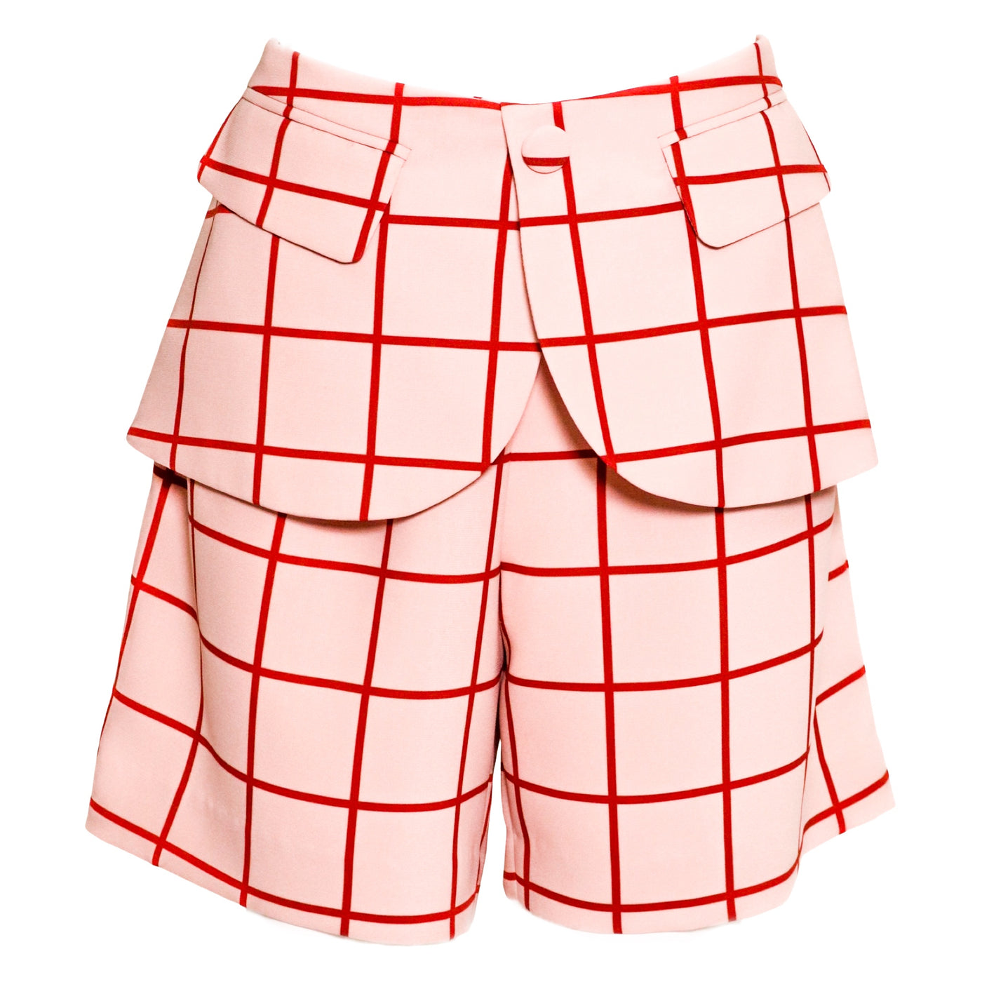 Alejandra de Coss Pink & Red Checkered Shorts