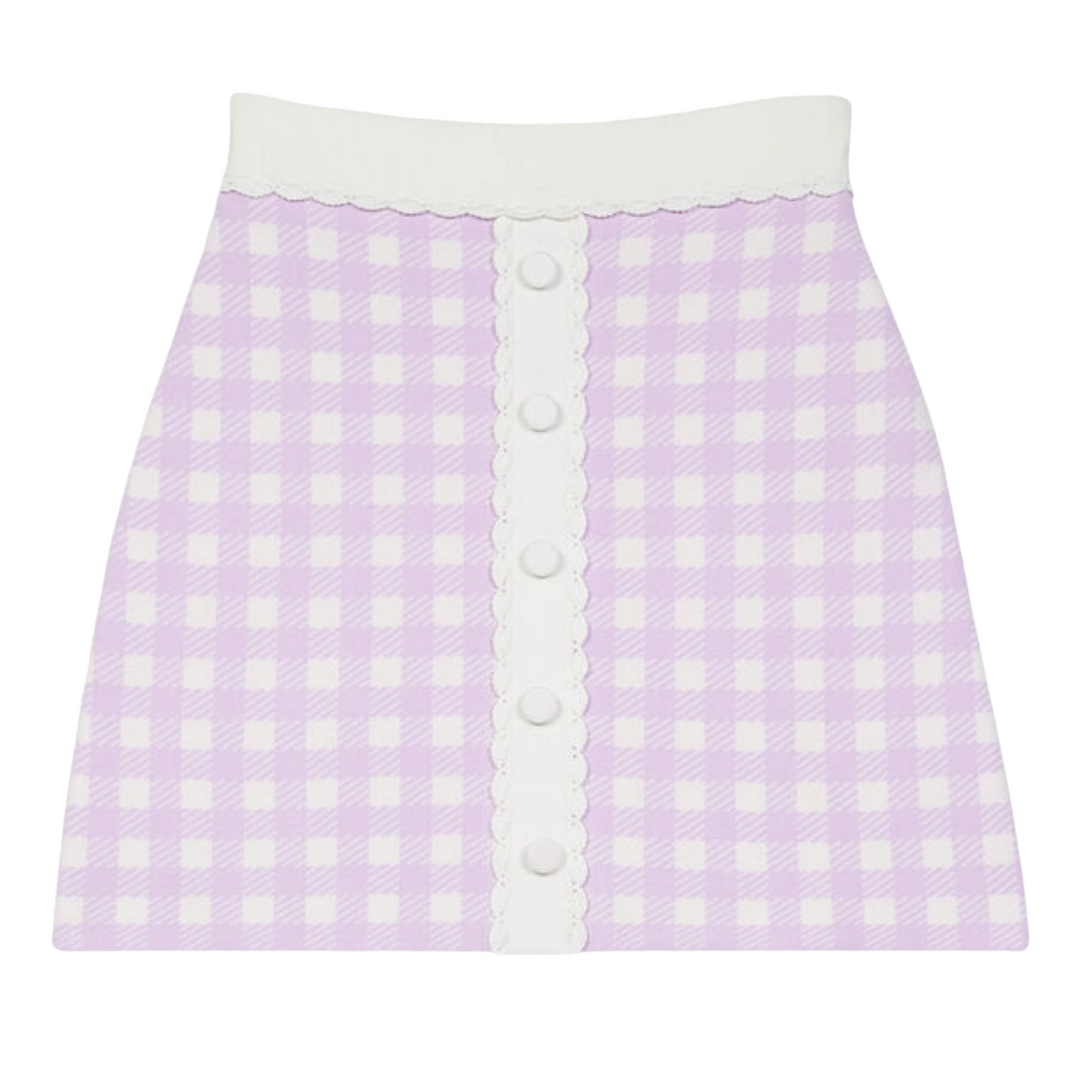 MAJE STRAIGHT SKIRT IN CHECKED JACQUARD