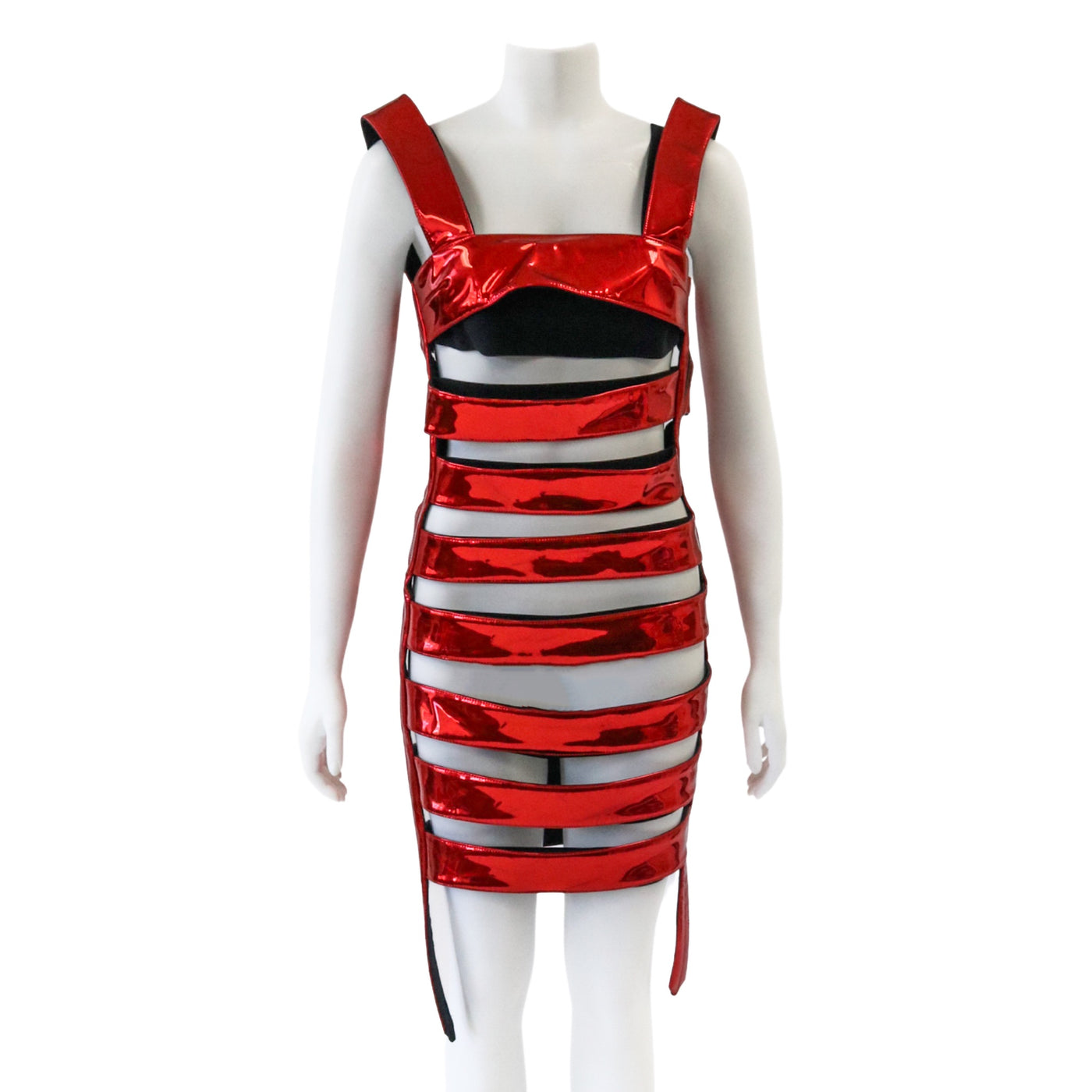Sunburn Red & Black Cut-Out Dress