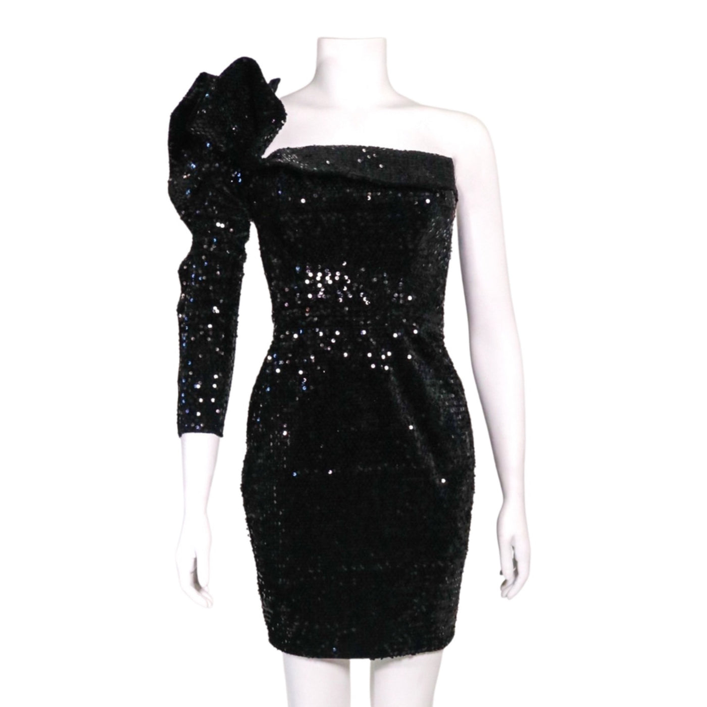 lia stublla Kosovo Black Sequin Mini Dress