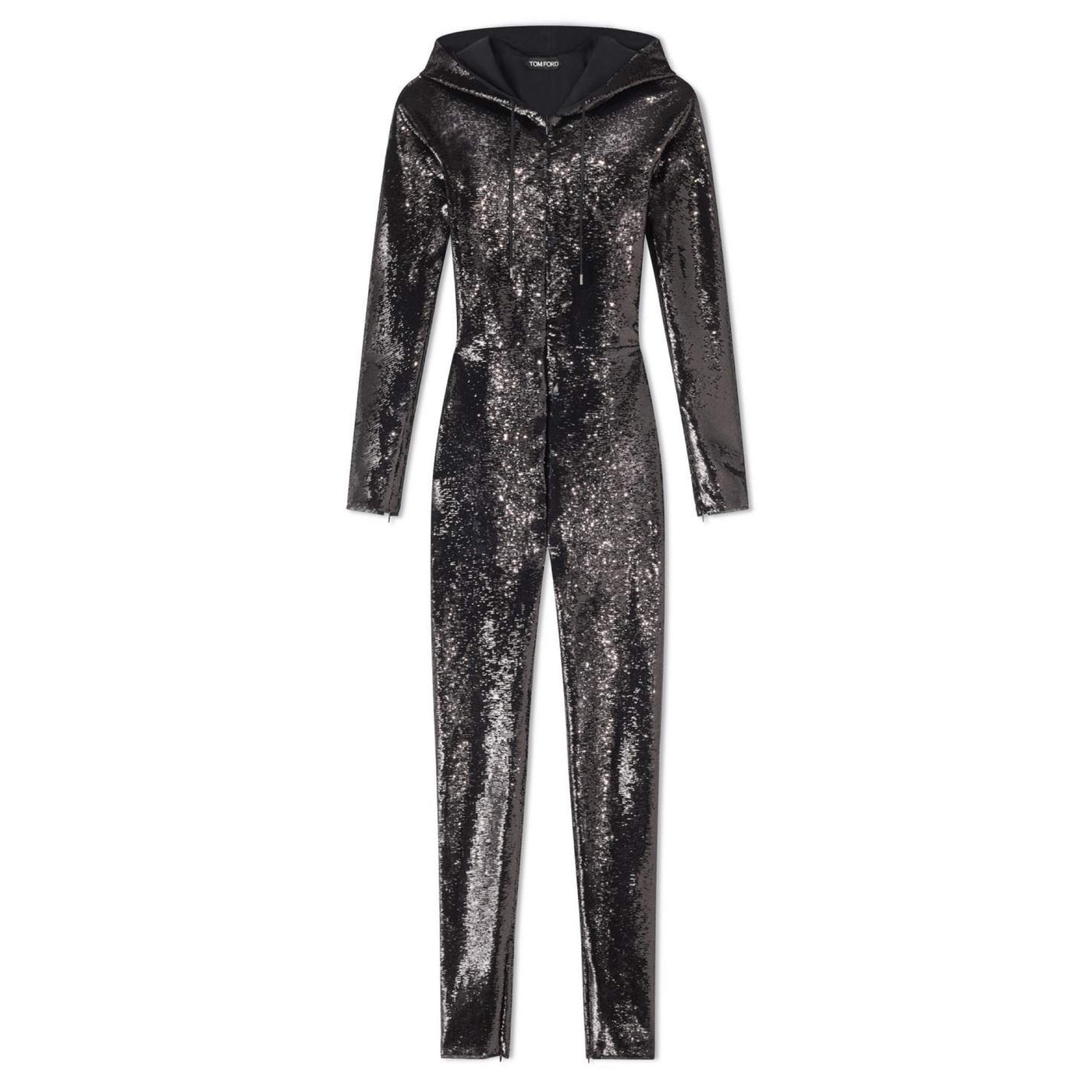 TOM FORD LIQUID SEQUIN HOODED JUMPSUIT