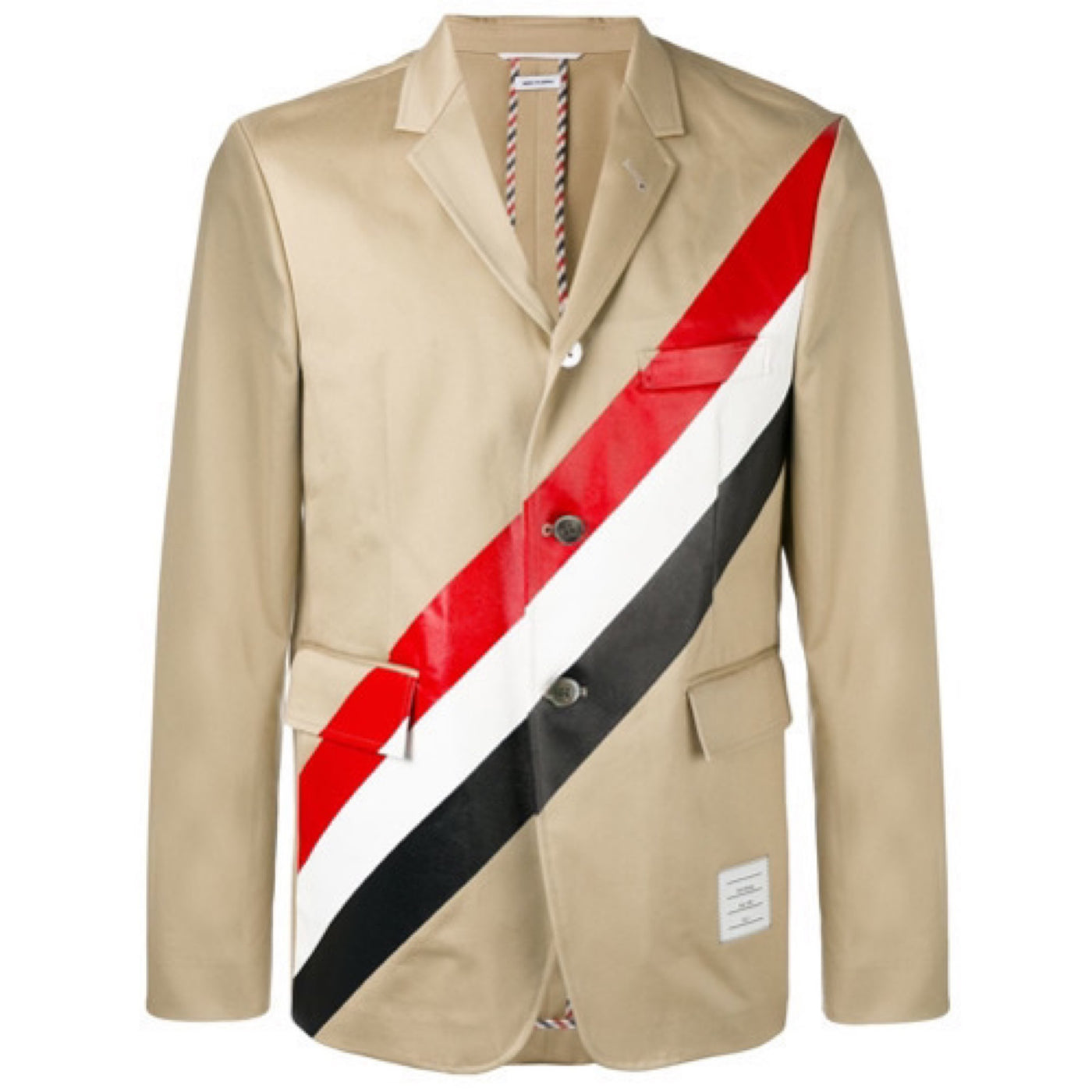 THOM BROWNE DIAGONAL STRIPE UNCONSTRUCTED BLAZER