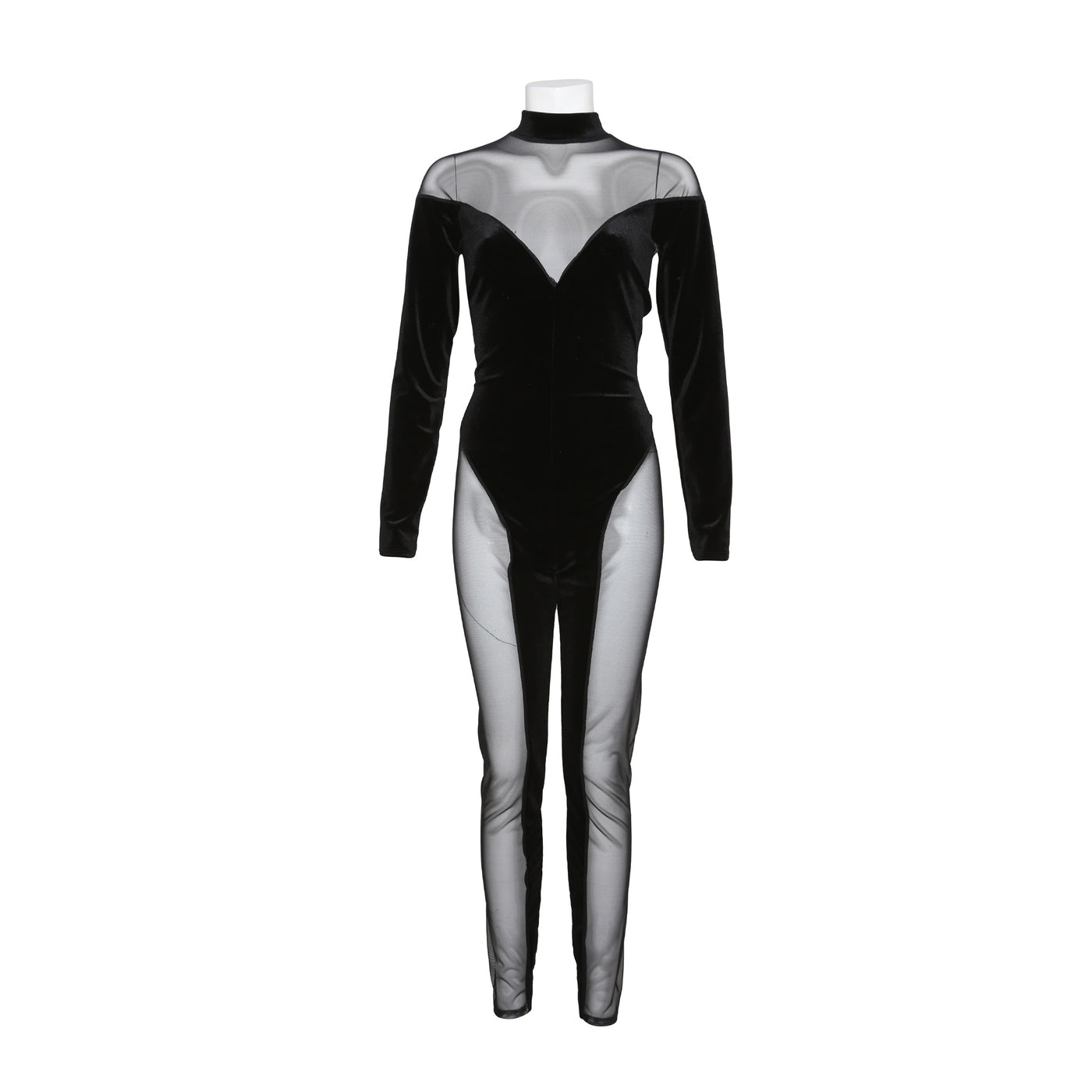 CHERIE BLACK VELVET CATSUIT