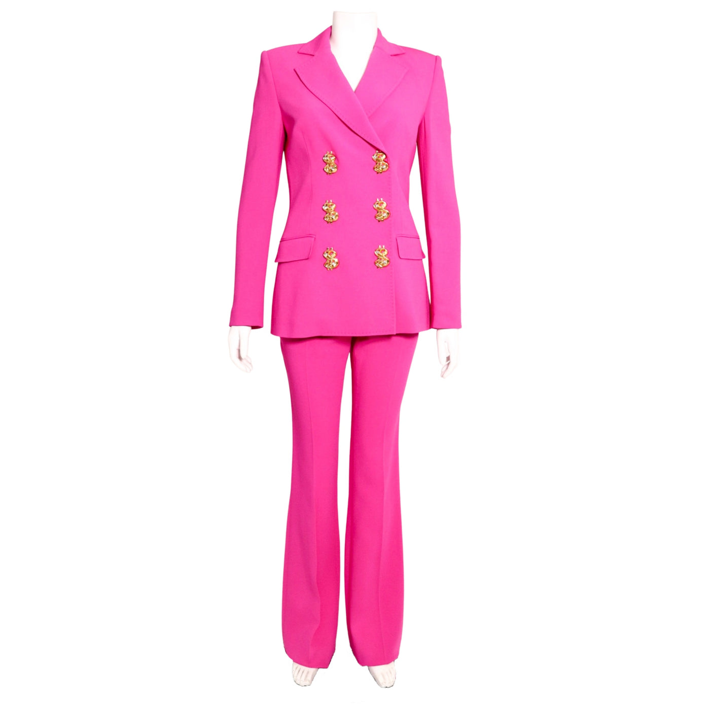 Moschino Dollar Sign Hot Pink Suit