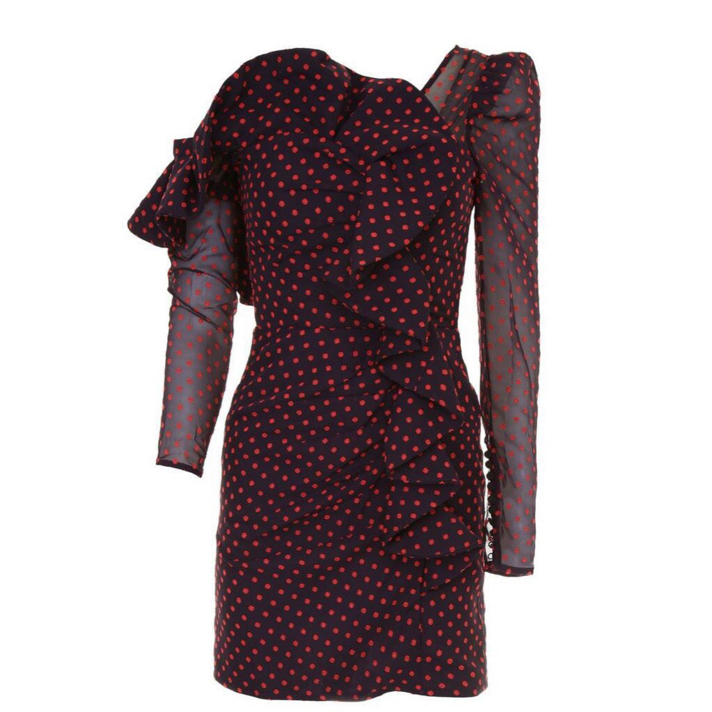 Self Portrait Black With Red Polka Dots Mini Dress – AMPR Showroom